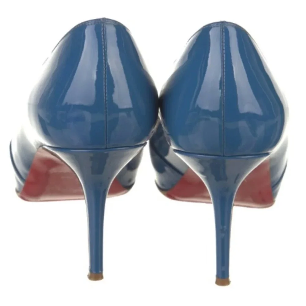 Christian Louboutin Patent Leather Pumps - 39.5 -Blue - Picture 2 of 3